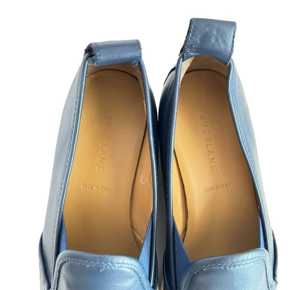 Everlane The Leather Street Shoes Navy Blue Slip On Pointed Toe Women's Flats - Picture 10 of 12